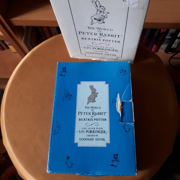 Royal Doulton 5 in Porringer & Jemima Puddle Duck Spoon - Godinger Silver Plate - Picture 9 of 10